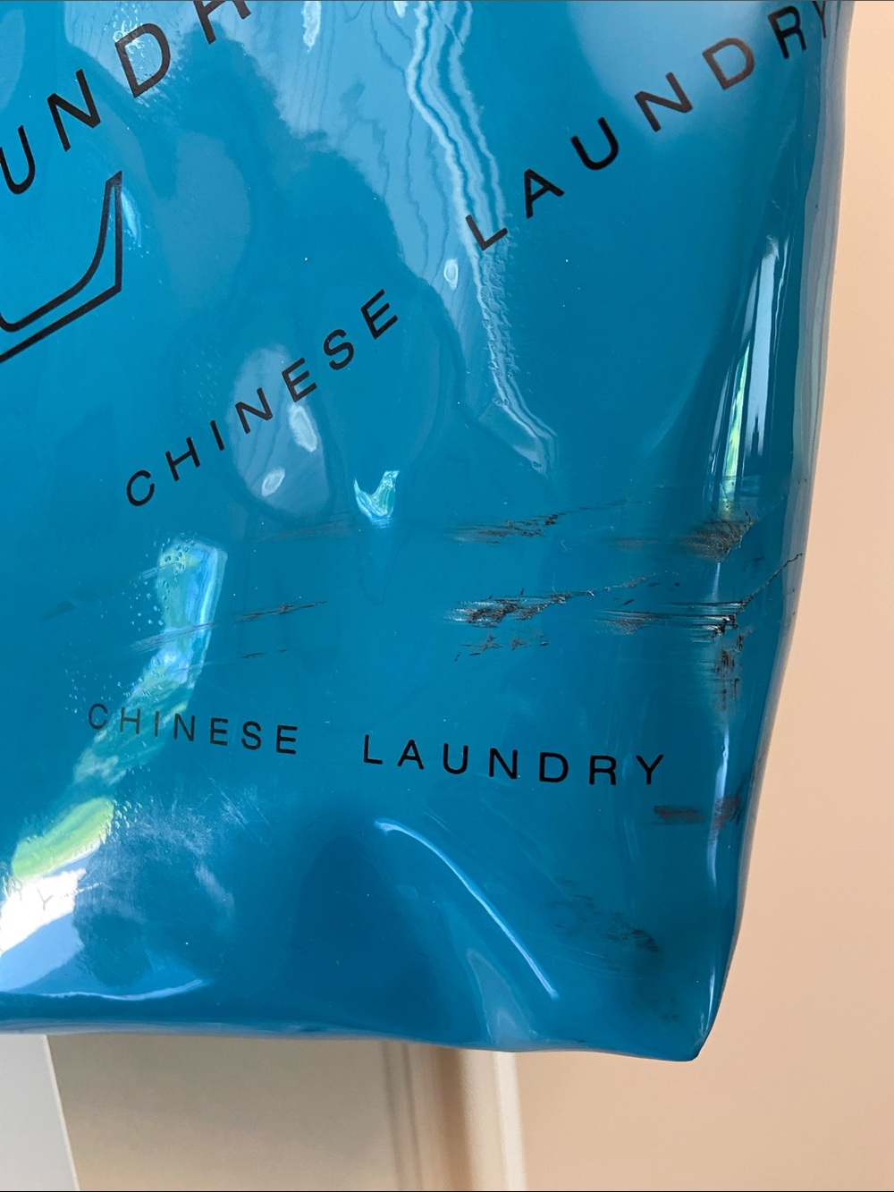 Chinese Laundry Glossy Teal Patent Tote - Picture 3 of 5
